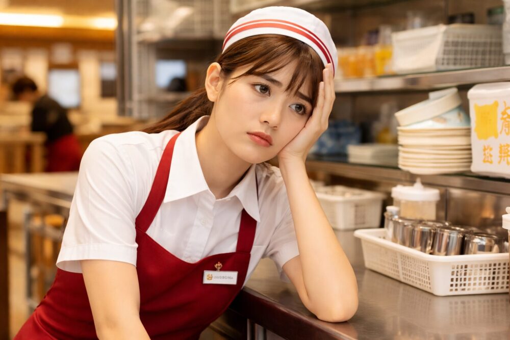 ガストのバイトが「きつい」「もう辞めたい」と口コミされる理由。疲れすぎてしまった女性店員。