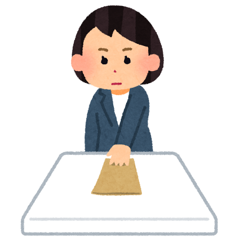 コールセンターのバイトを実際に辞めた人の体験談。机の上に置かれた退職届のイラスト。