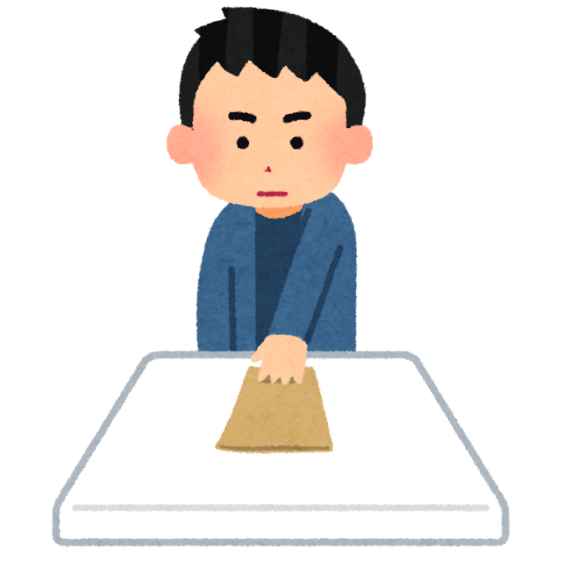 アルバイトが、退職願いを差し出して退職の意思を伝えている様子。