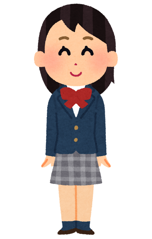 シェアフルに高校生でも応募できる求人があるか。制服姿の女子高生のイラスト。