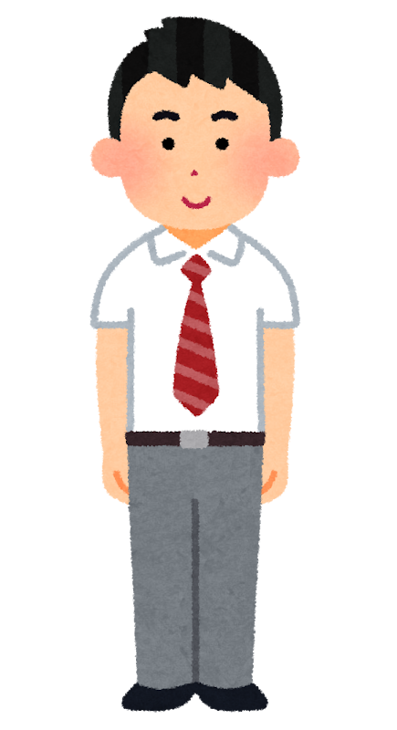 高校生のバイト面接口コミセクション。面接を終えて、ホッとした表情を見せる高校生のイラスト。