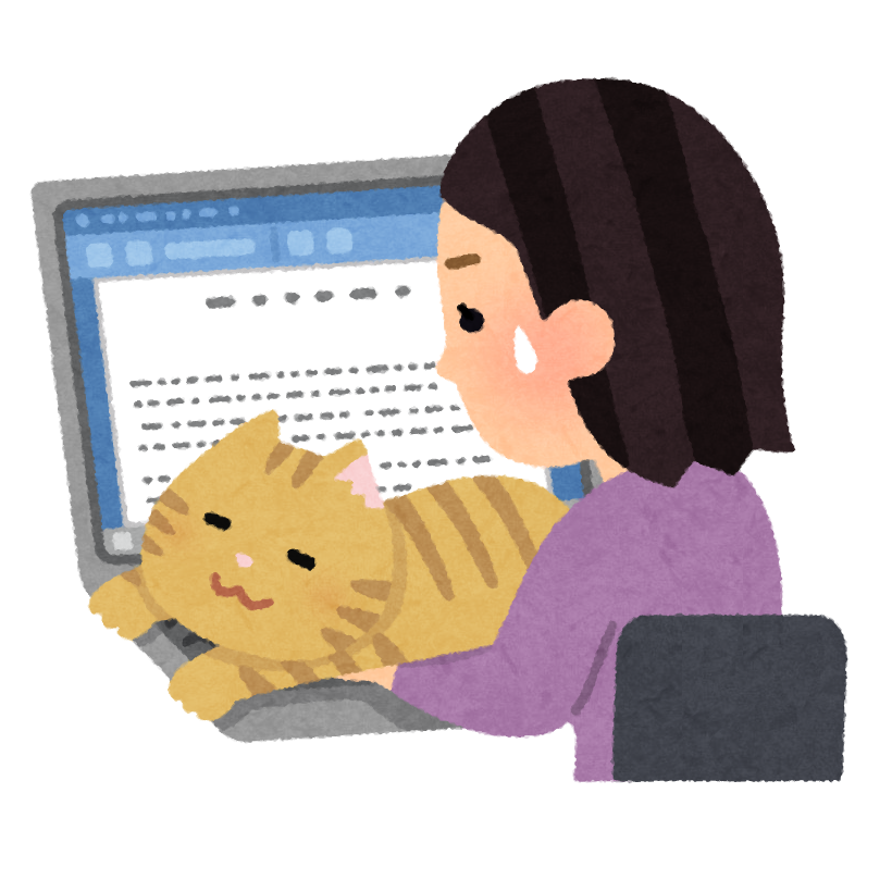 パソコンでスーパーのパート面接の口コミや情報を検索している女性のイラスト。リアルな体験談を紹介